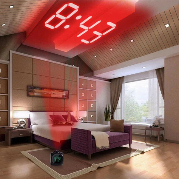 3D PROJECTION ALARM CLOCK MAKEUP LED MIRROR